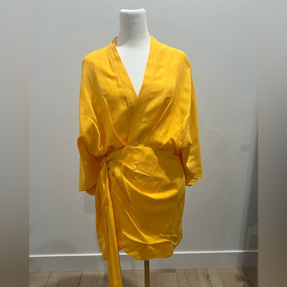 REVOLVE Yellow Wrap Dress